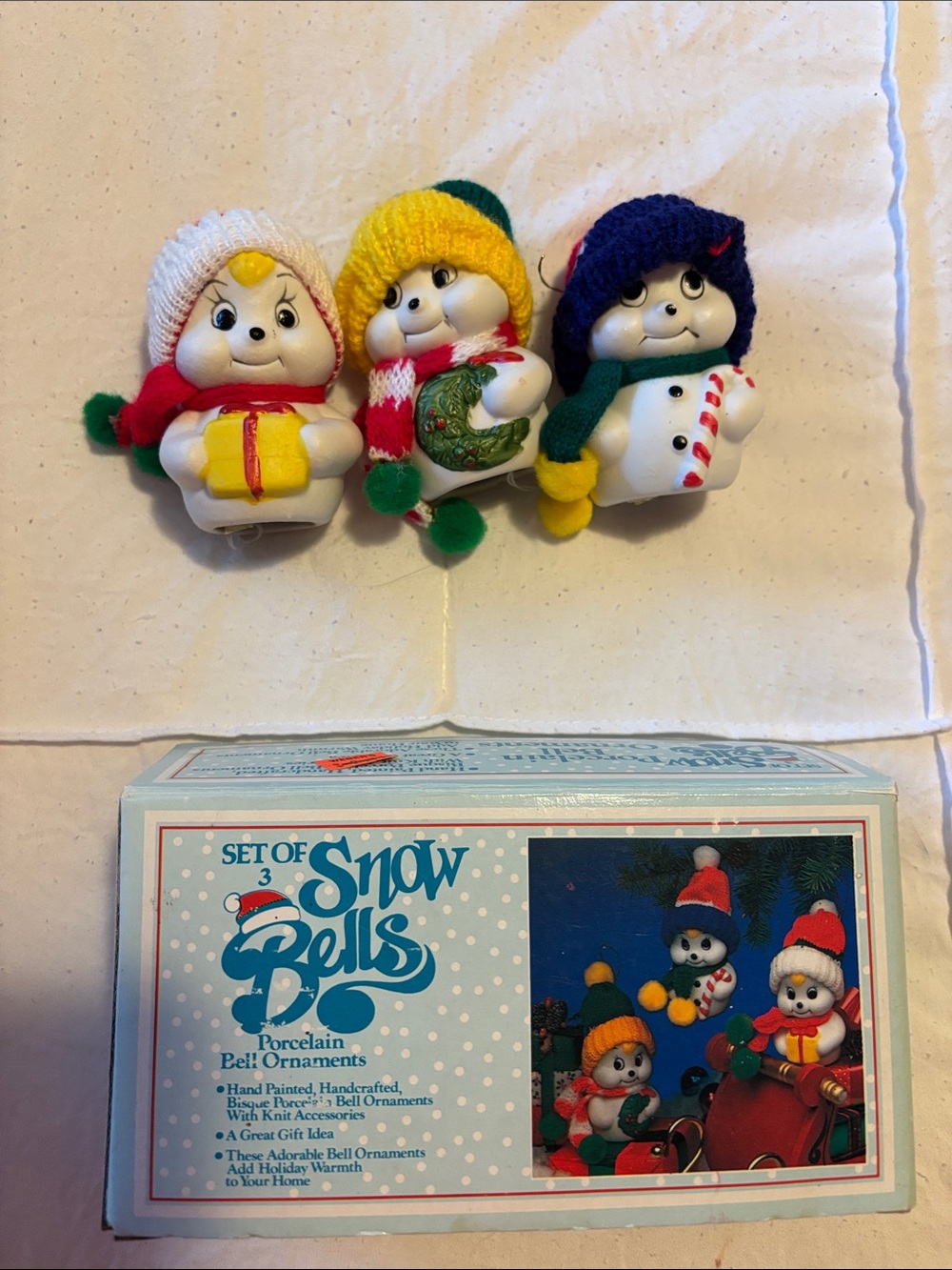 - Set of 3 (White with Yellow, Green, Blue Hats)